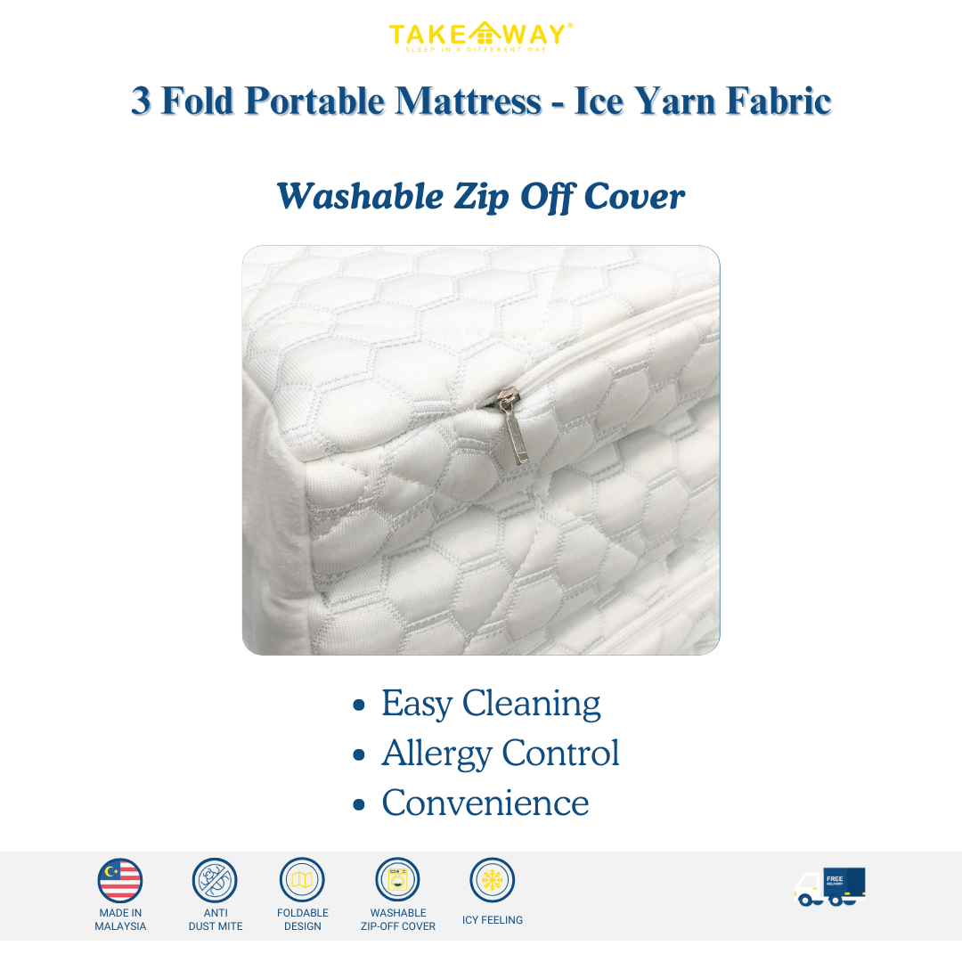 3-Fold Portable Matrress (Ice Yarn) (3)