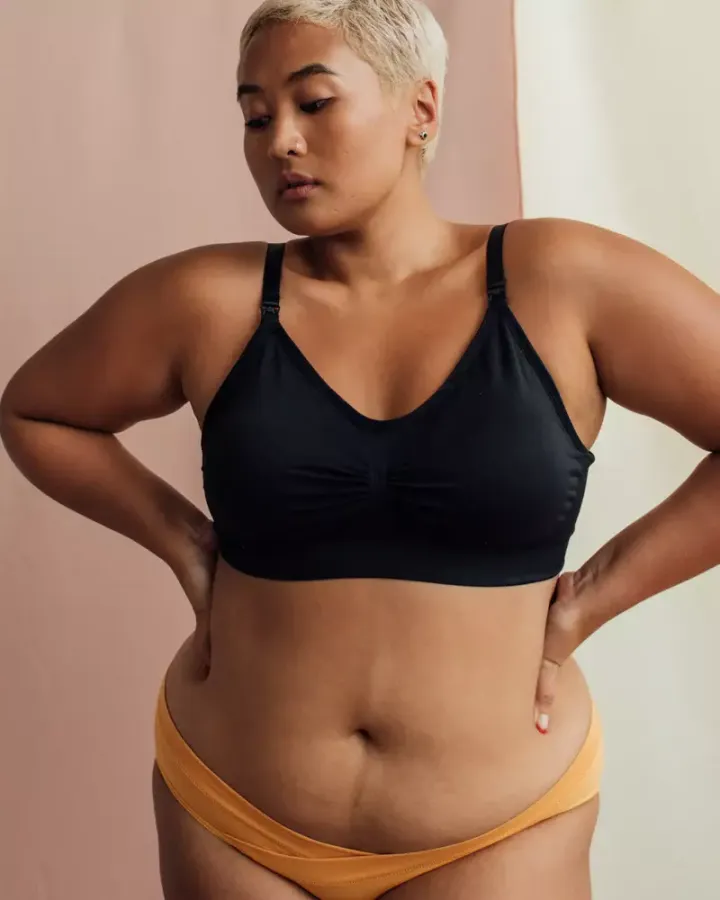 Zoe Plus Size Nursing Bralette Black