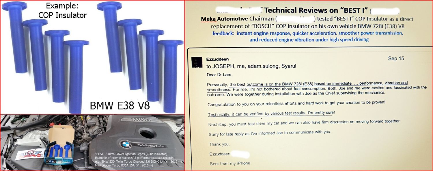 bestitech - COP Insulator - example of Success Story for non-turbo V8  & twin turbo L4 engines