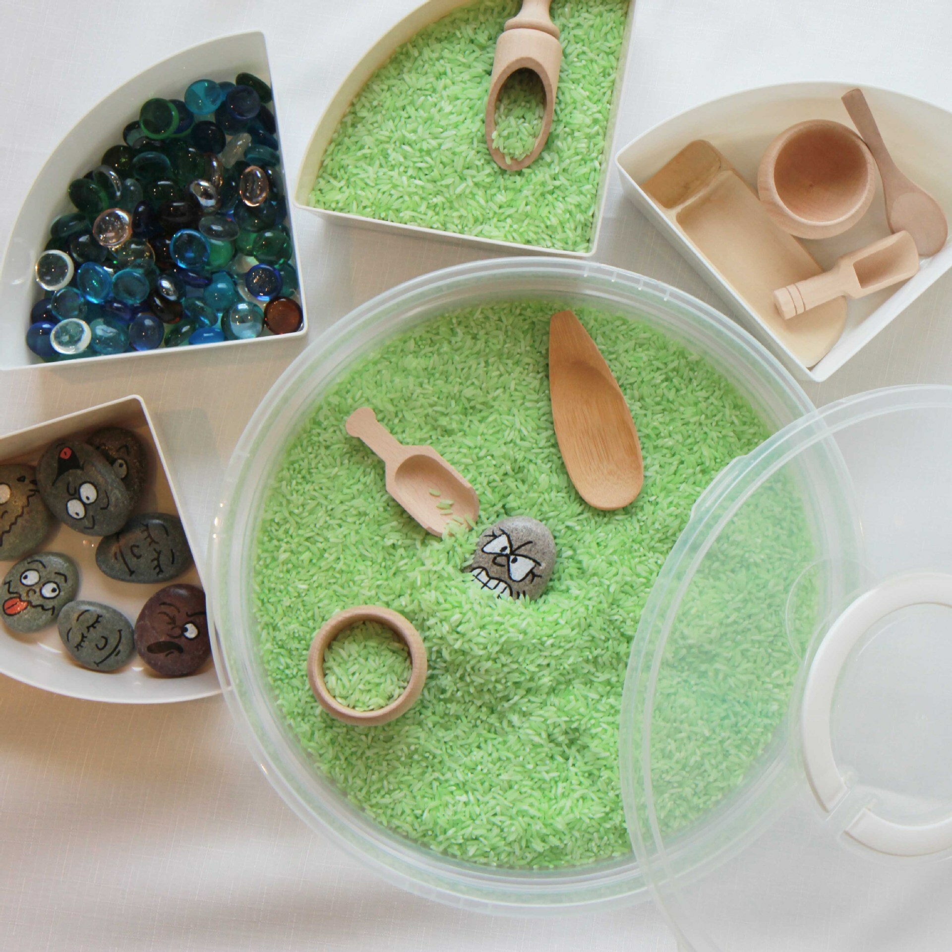 Sensory Play Tray with Lid Cover and Removable Compartments