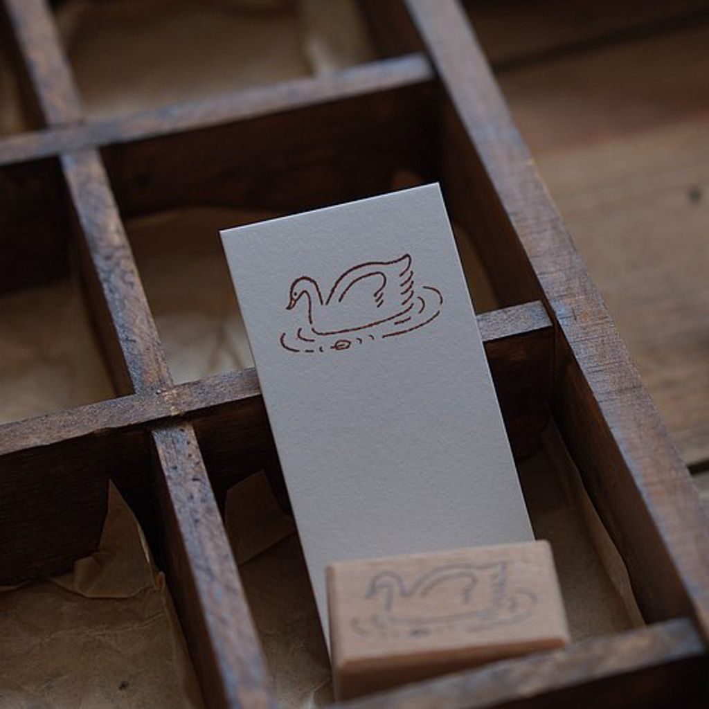 橡膠 印章 印台 紅色 - 天鵝 森空 IVY SNOW 印章