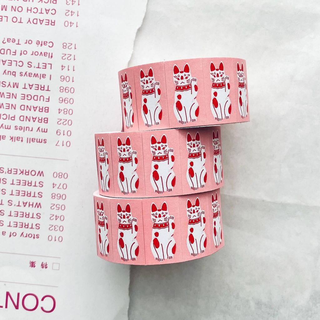 羊君 手帳 拼貼 標籤貼 貼紙 貓 粉紅 3