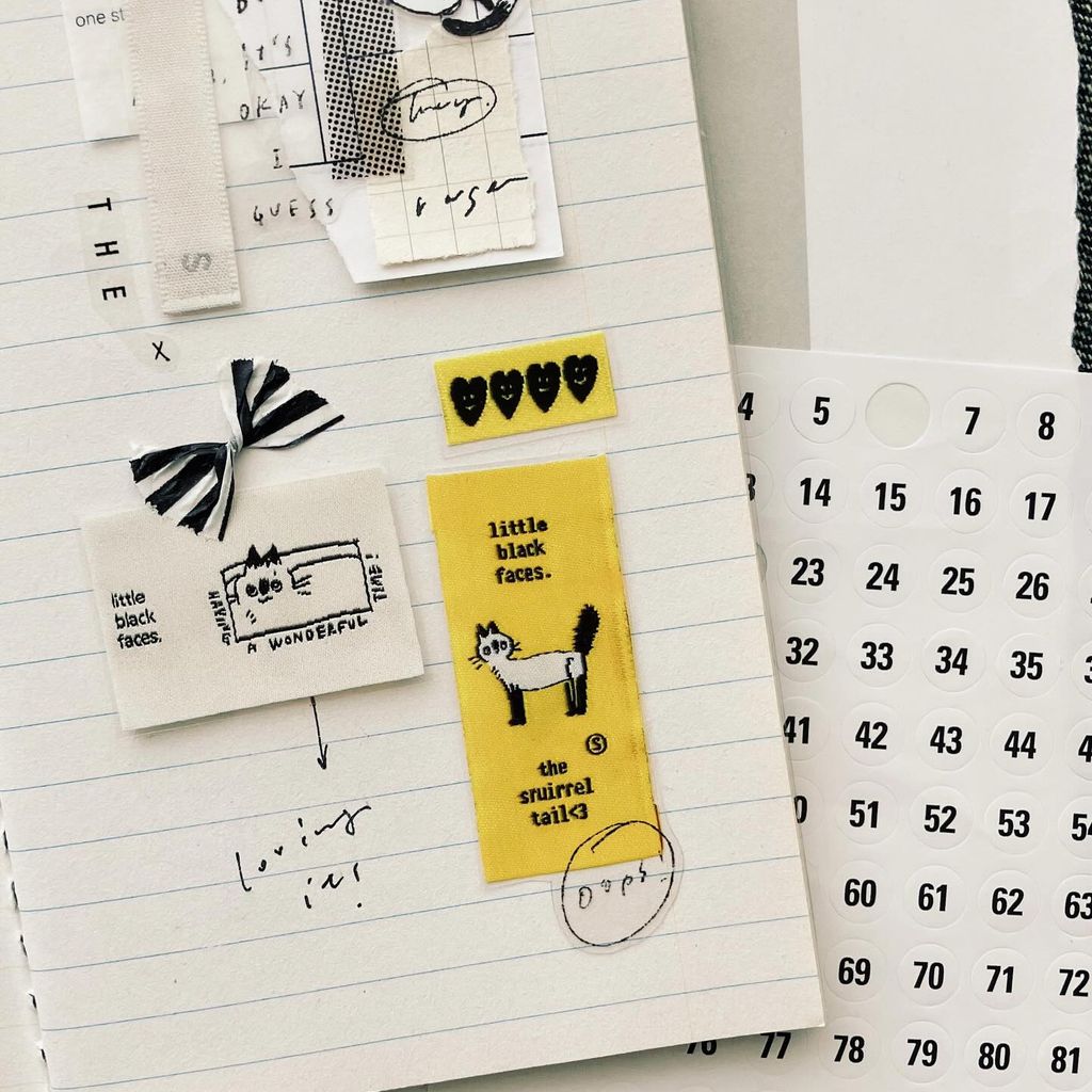 羊君 pet 亮面 膠帶 印刷 手帳 拼貼 fabric 布標 布料 貓 2