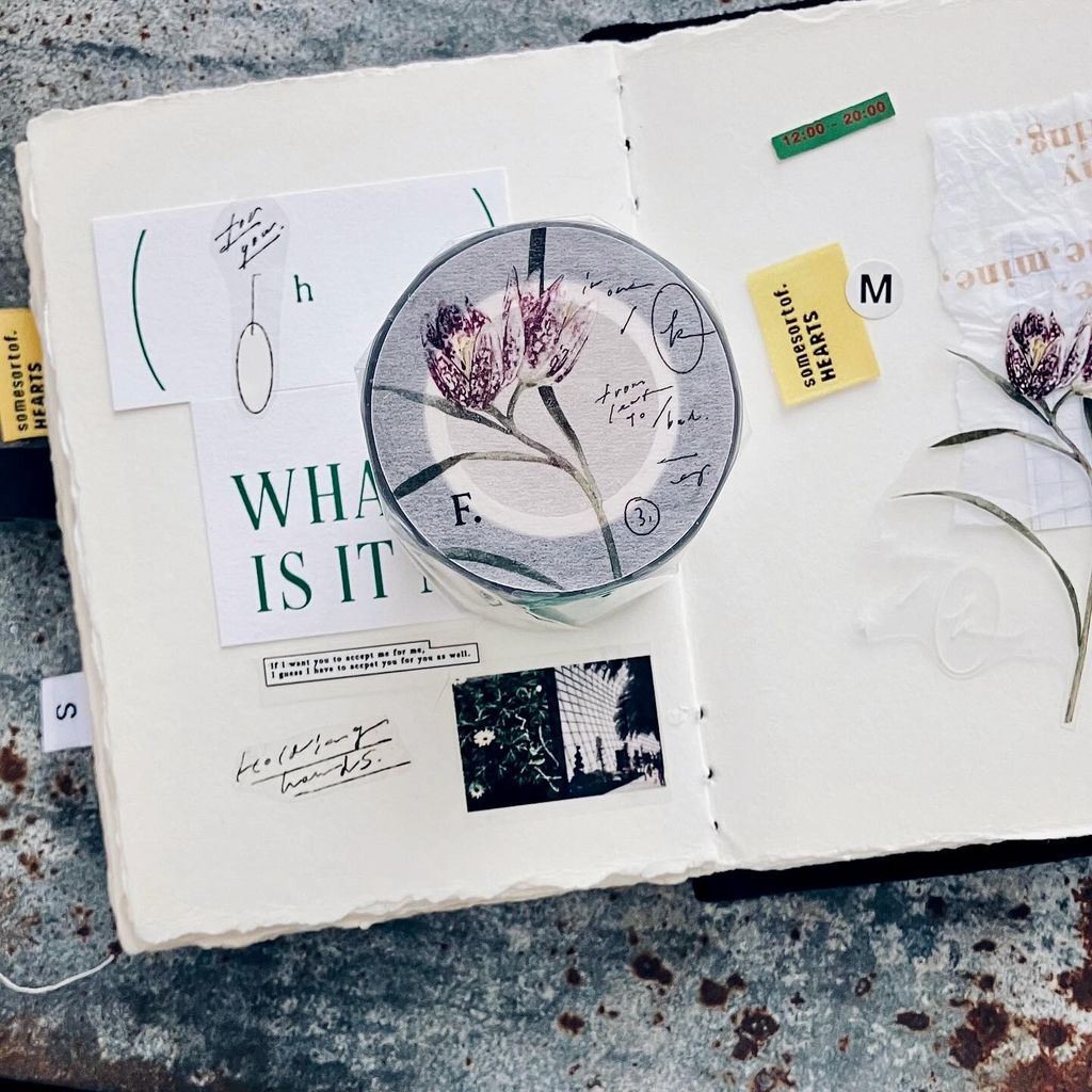 羊君 pet 亮面 膠帶 印刷 手帳 拼貼 花 植物 1