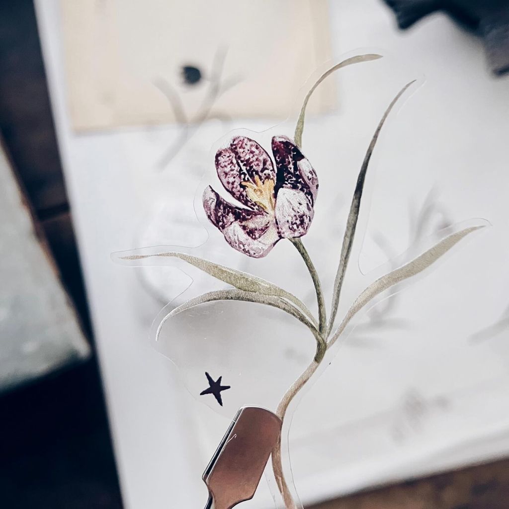 羊君 pet 亮面 膠帶 印刷 手帳 拼貼 花 植物 6