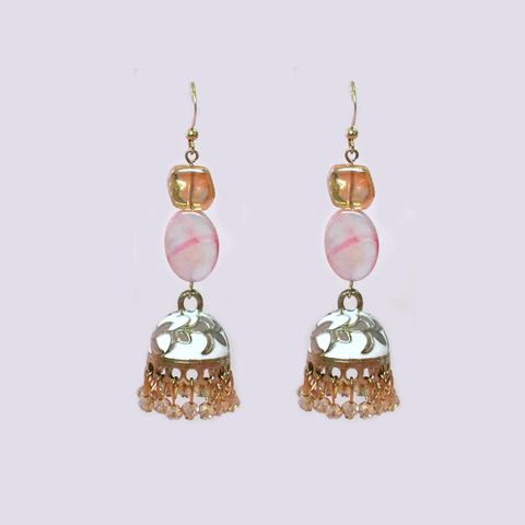pearly pink jhumka