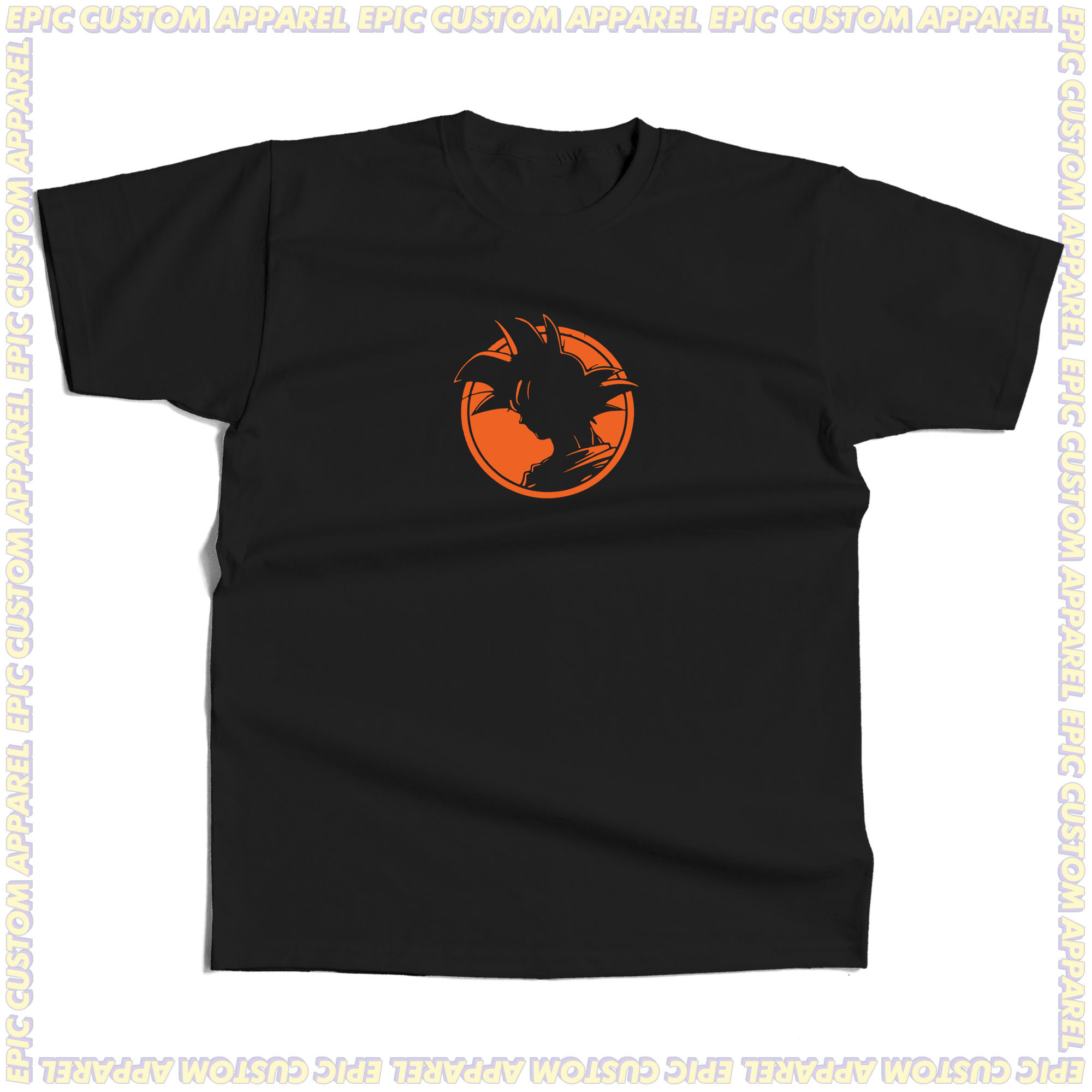 Goku Orange Silhoutte Anime Design Tee 
