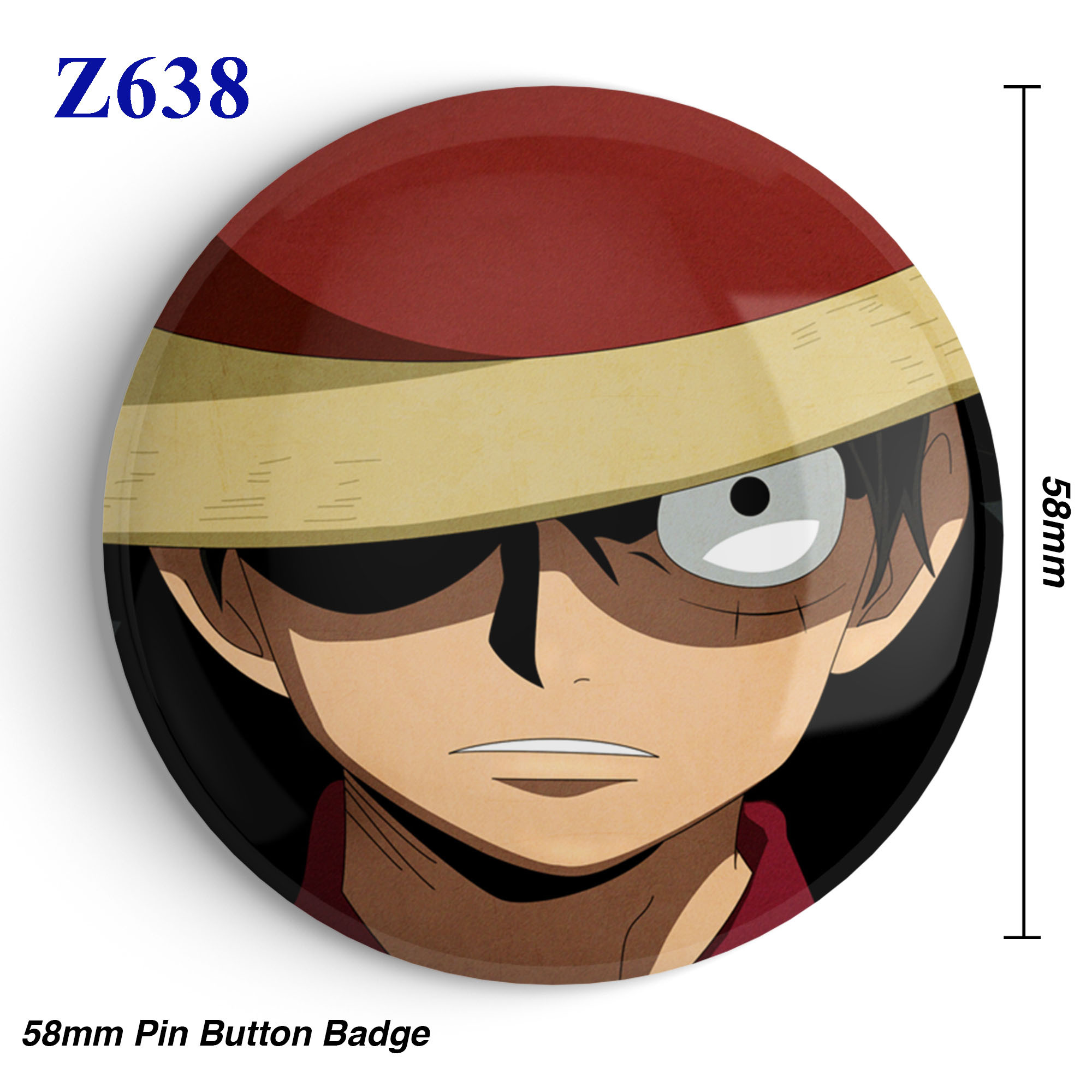 One Piece Anime Designs 58mm Button Badge with Pin (Z629-Z678) Z666