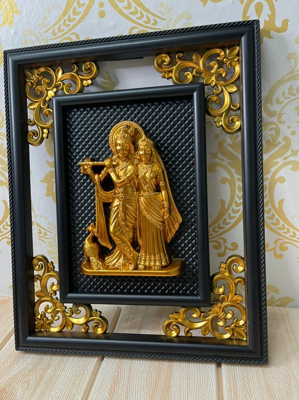 Radha Krishna Photo Frame, Gold Plated Foil Embossed Picture Frame,  Religious Framed Poster (SGEGS ID: 1516) - Online Shopping - SGEGS.com  (Shree Ganesh Enterprise Gifting Solutions)