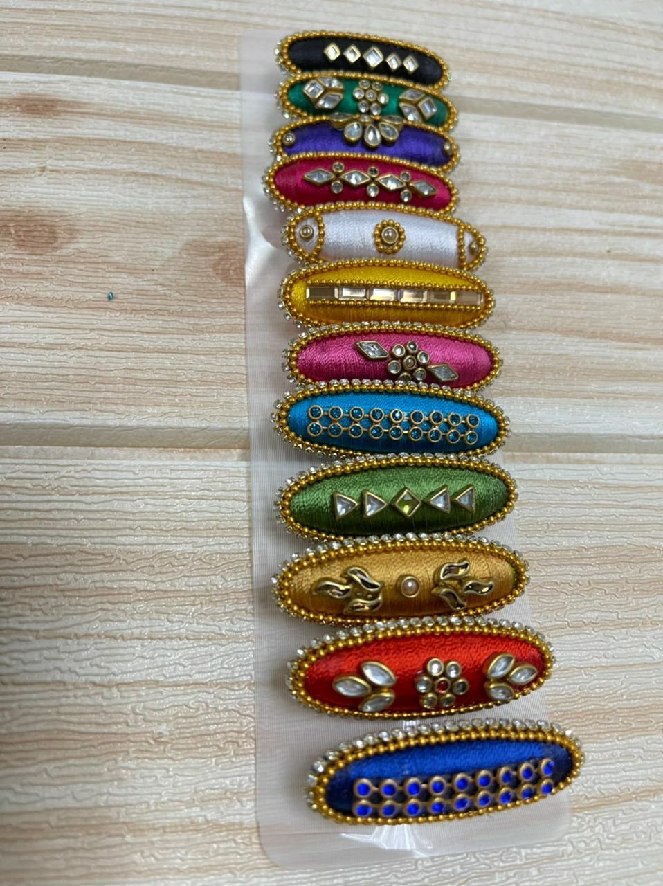 Saree pins with Beautiful designer stone work in silk thread ...