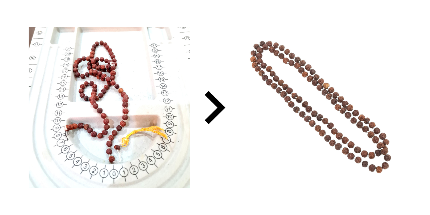 Rudraksha Restringing with knot