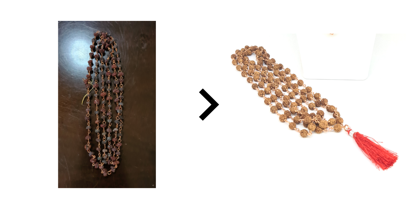 Rudraksha Mala with Copper Links