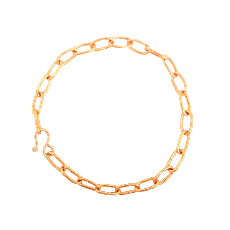 Unisex Copper Oval Link Bracelet – Paperclip Bracelet Chain