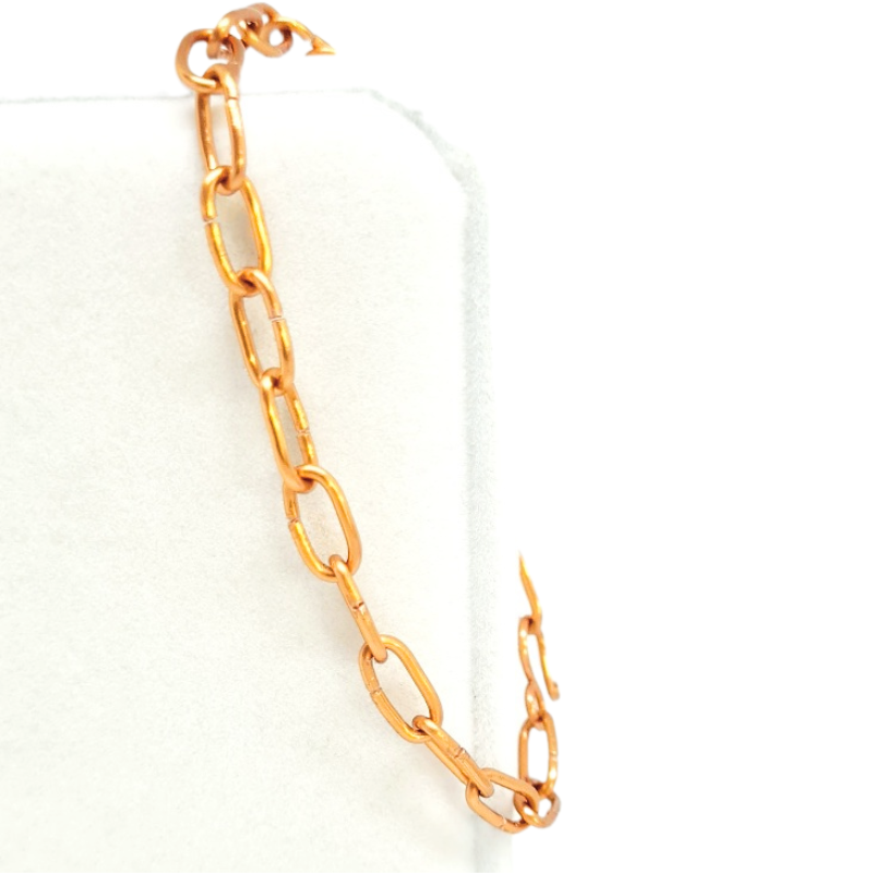 Unisex Copper Oval Link Bracelet – Paperclip Bracelet Chain