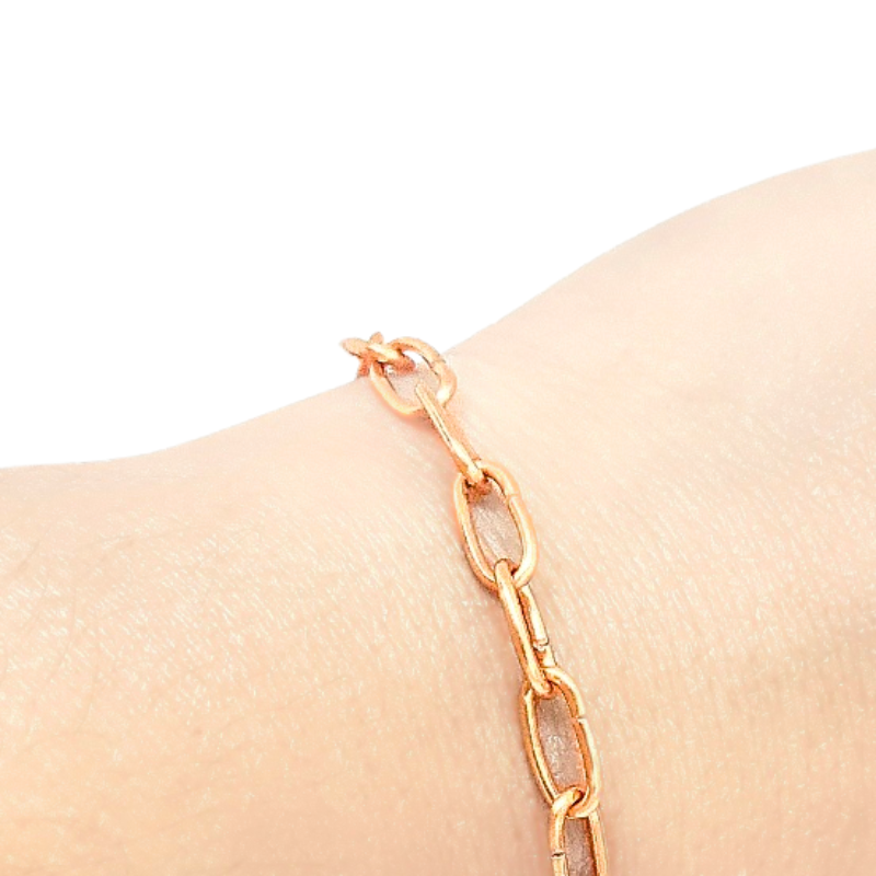 Unisex Copper Oval Link Bracelet – Paperclip Bracelet Chain