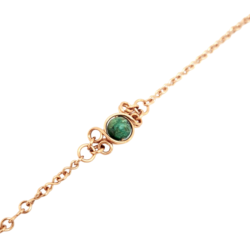 Handmade Gemstone Copper Bracelet – Minimalist Boho Healing Jewellery