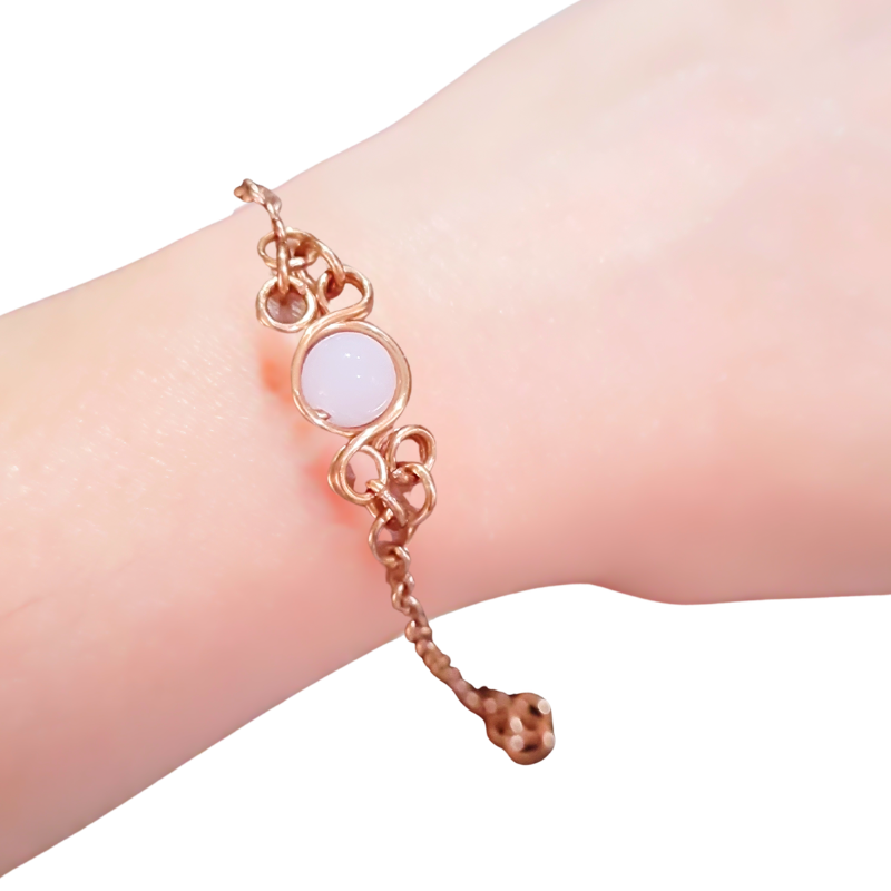 Handmade Gemstone Copper Bracelet – Minimalist Boho Healing Jewellery