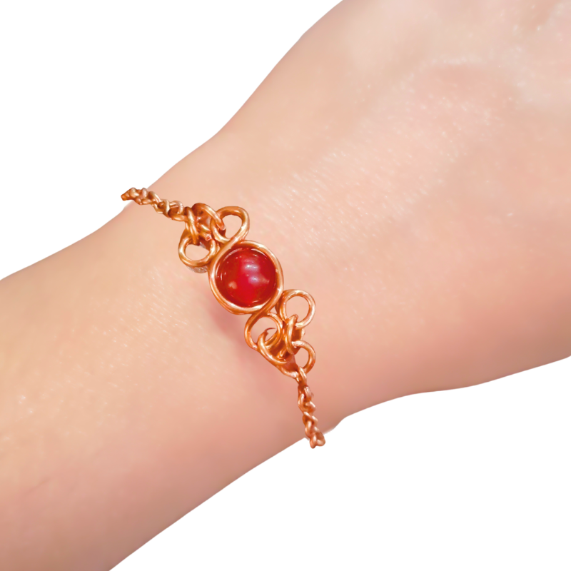 Handmade Gemstone Copper Bracelet – Minimalist Boho Healing Jewellery