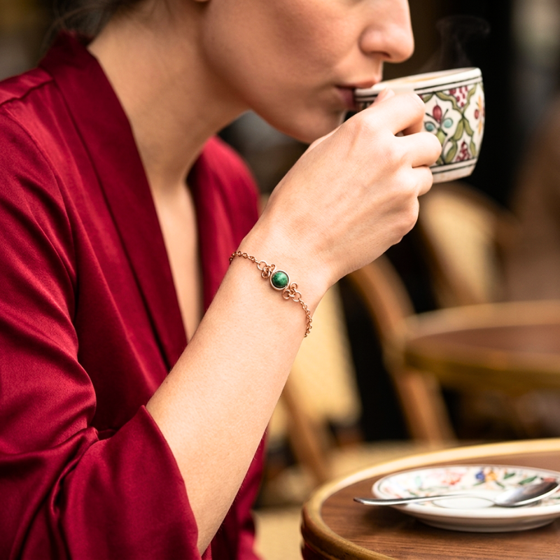 Handmade Gemstone Copper Bracelet – Minimalist Boho Healing Jewellery