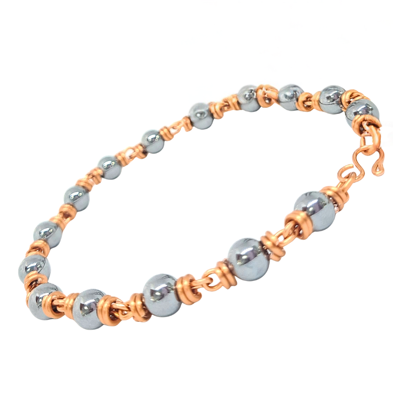 100% Pure Copper Bracelet with Terahertz Beads - Handmade Health Jewellery