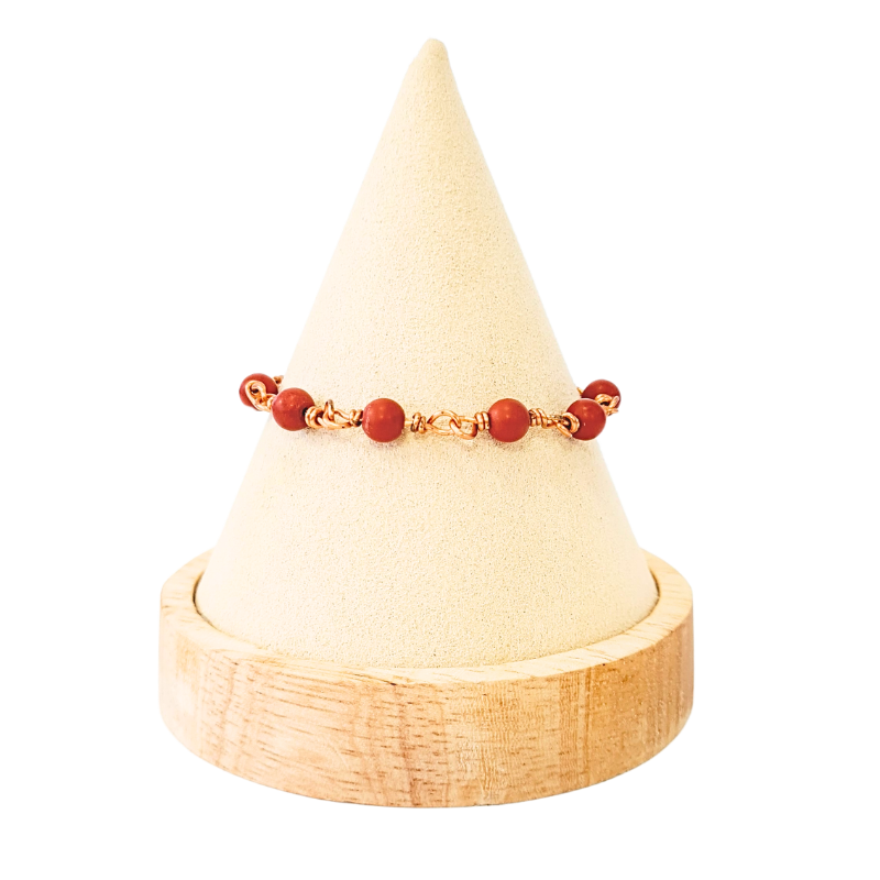 Artisan Red Coral & Copper Bracelet - Protection & Healing Jewelry