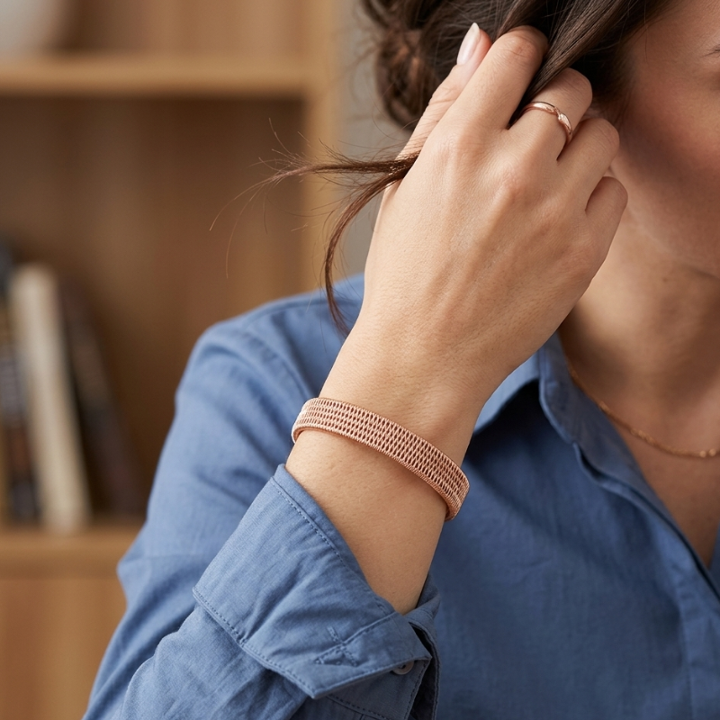 Wire Wrapped Copper Bangle - Unisex - for Men & Women, Boho Healing Copper Bangle