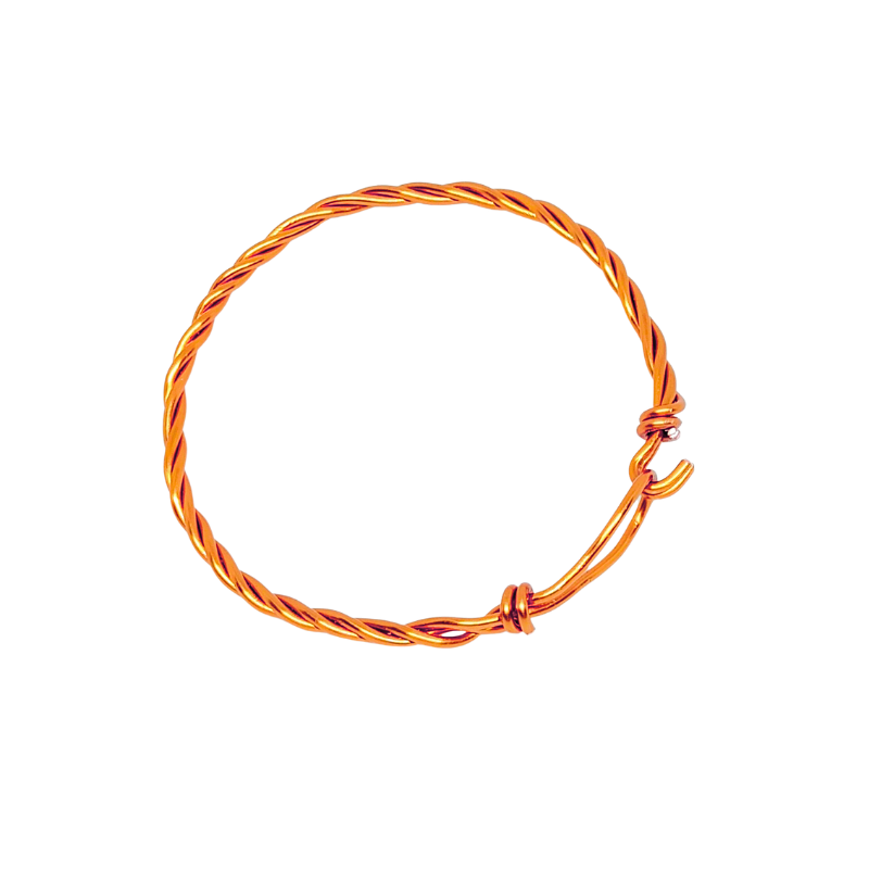 Unisex Twisted Rope Copper Bangle
