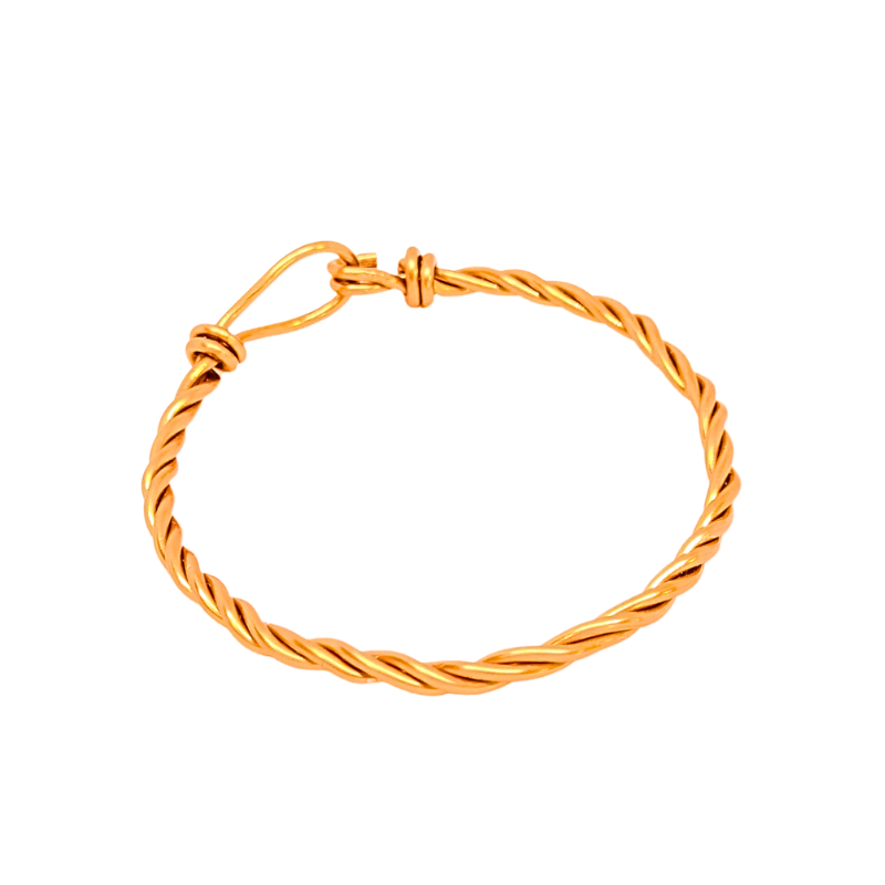 Unisex Twisted Rope Copper Bangle