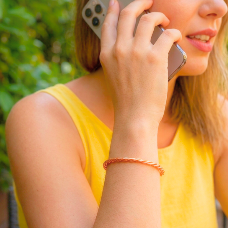 Unisex Twisted Rope Copper Bangle