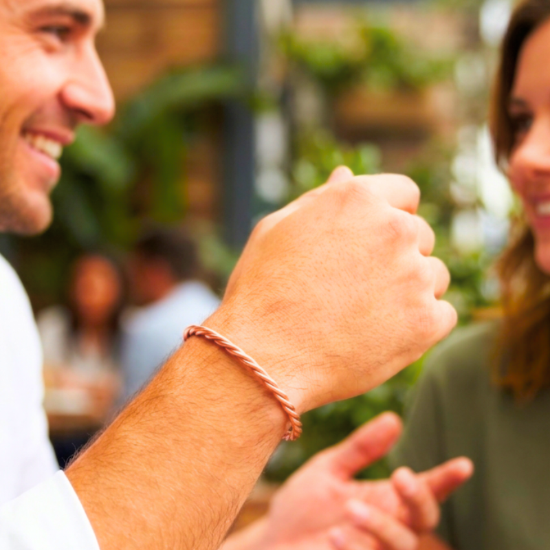 Unisex Twisted Rope Copper Bangle
