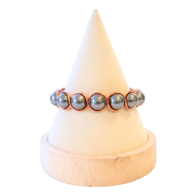 Artisan Hand-Wrapped Copper Bangle featuring Terahertz