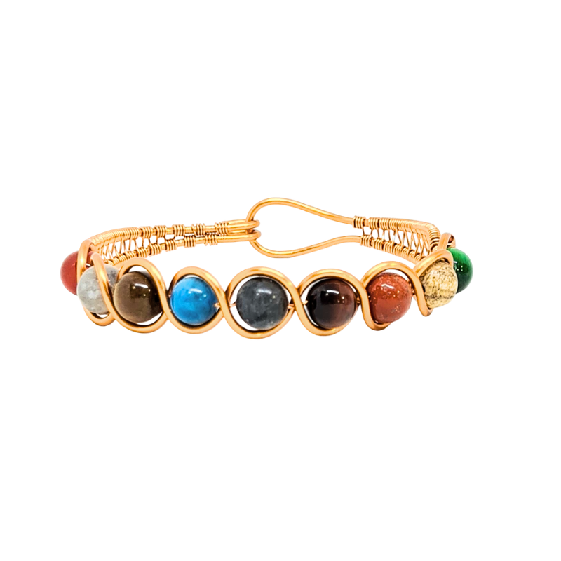 9 Planet Crystal Copper Bangle