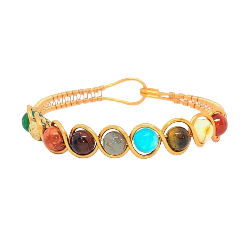9 Planet Crystal Copper Bangle