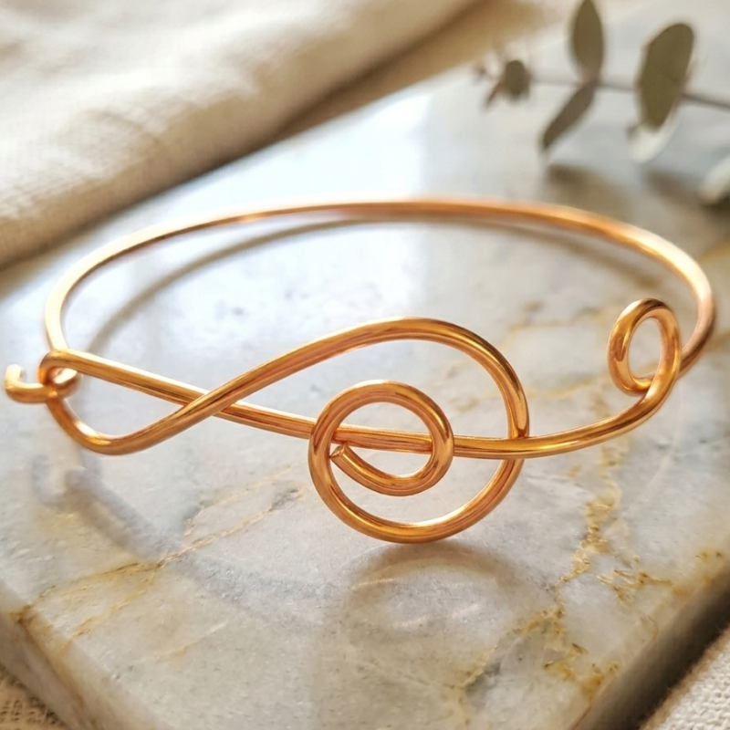 Musical Copper Bangle - Minimalist