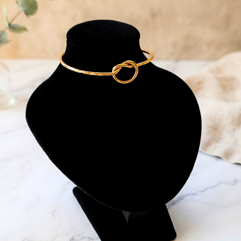 Love Knot Copper Bangle - Minimalist