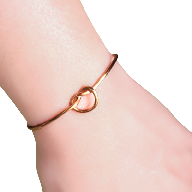 Love Knot Copper Bangle - Minimalist