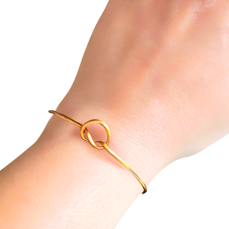 Love Knot Copper Bangle - Minimalist