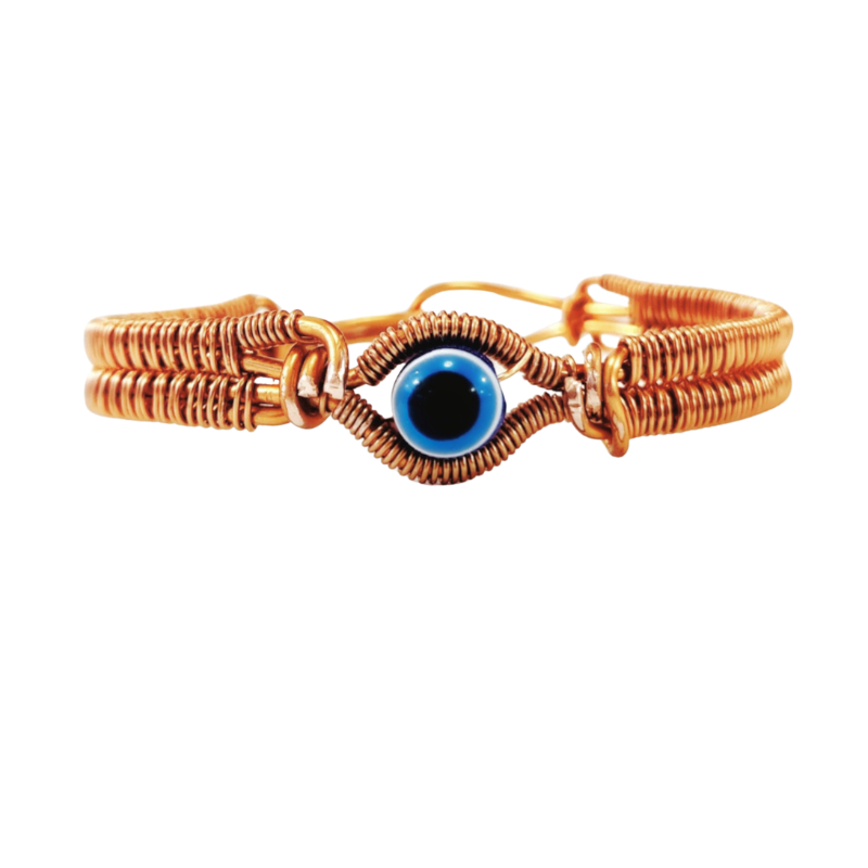 Copper Bangle featuring Turkish Evil Eye