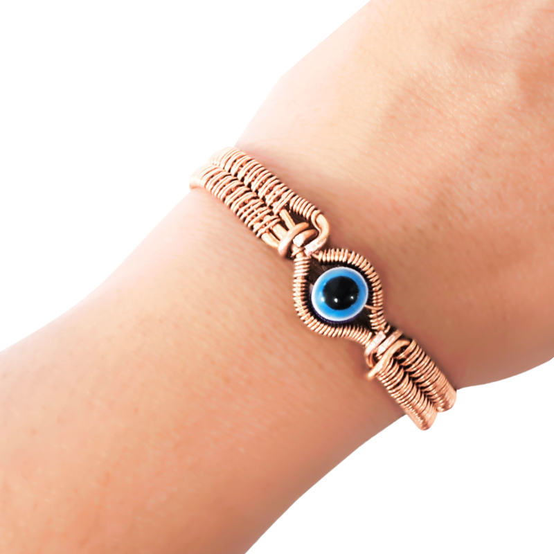 Copper Bangle featuring Turkish Evil Eye
