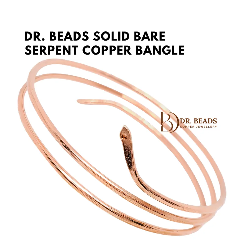 Dr. Beads Solid Bare Copper - Serpent Snake Copper Bangle
