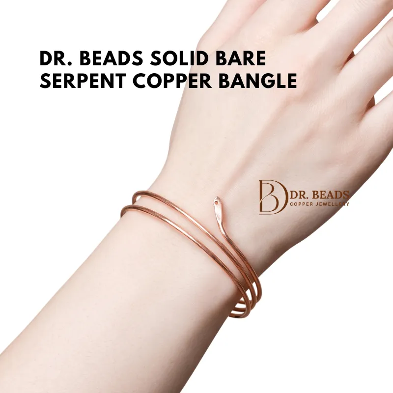 Dr. Beads Solid Bare Copper - Serpent Snake Copper Bangle