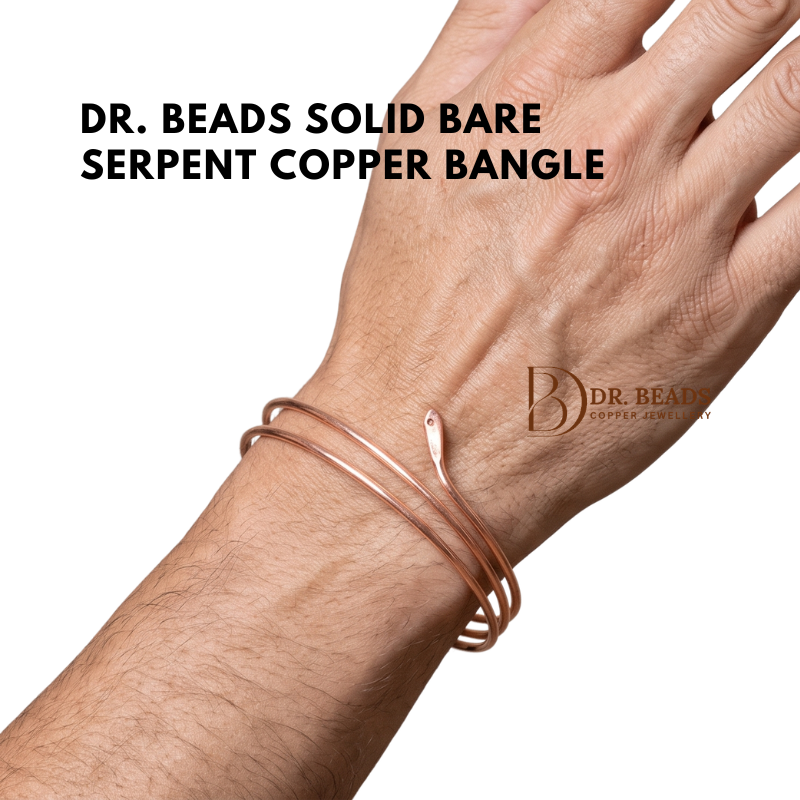 Dr. Beads Solid Bare Copper - Serpent Snake Copper Bangle