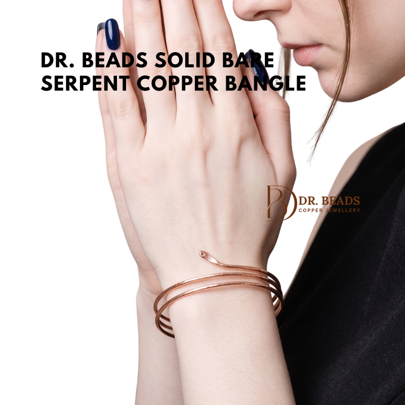 Dr. Beads Solid Bare Copper - Serpent Snake Copper Bangle