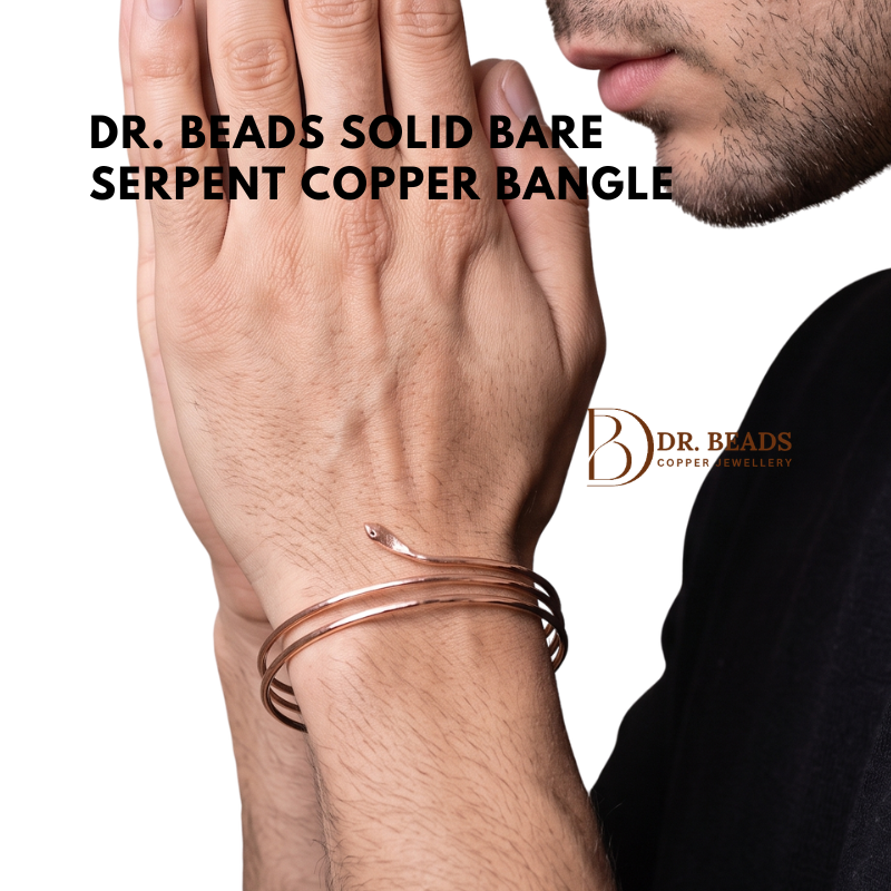Dr. Beads Solid Bare Copper - Serpent Snake Copper Bangle