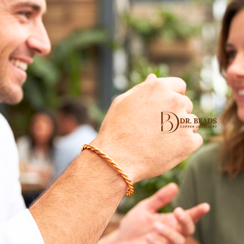 Twisted Rope Copper Bangle