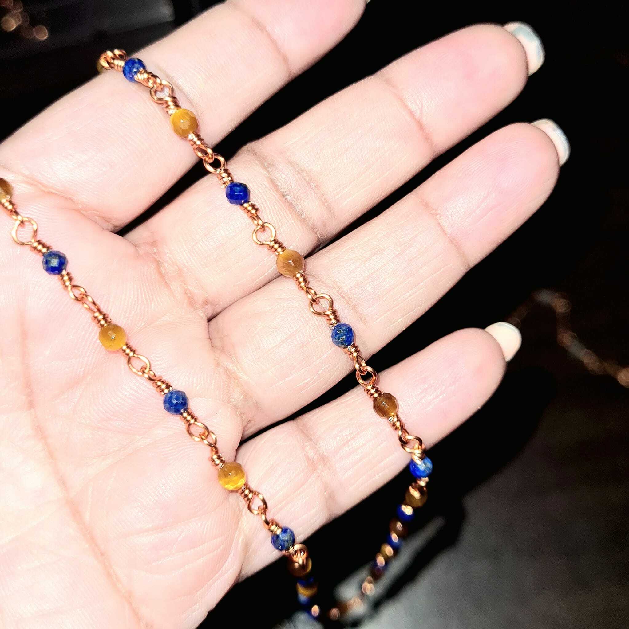 Tiger Eye and Lapis Lazuli Necklace