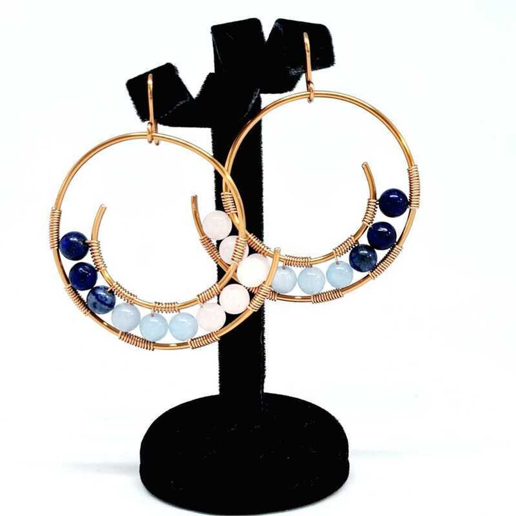 blue hoop earrings