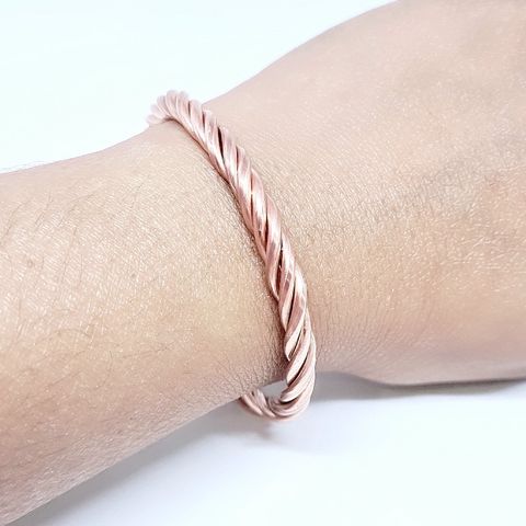 Twisted Rope Copper Bangle