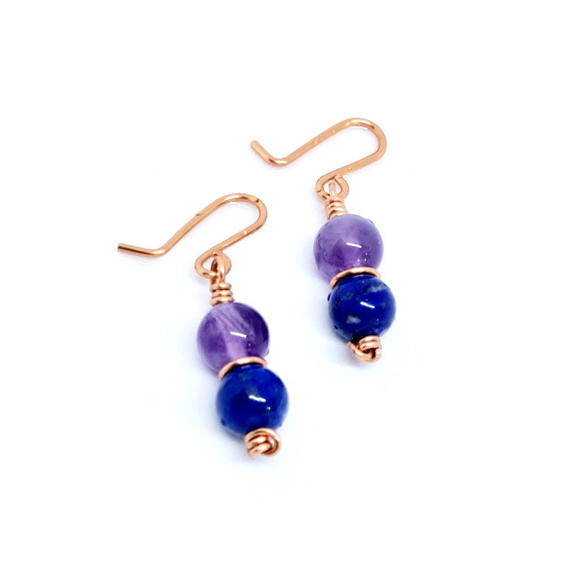 Amethyst & Lapis Lazuli Earrings