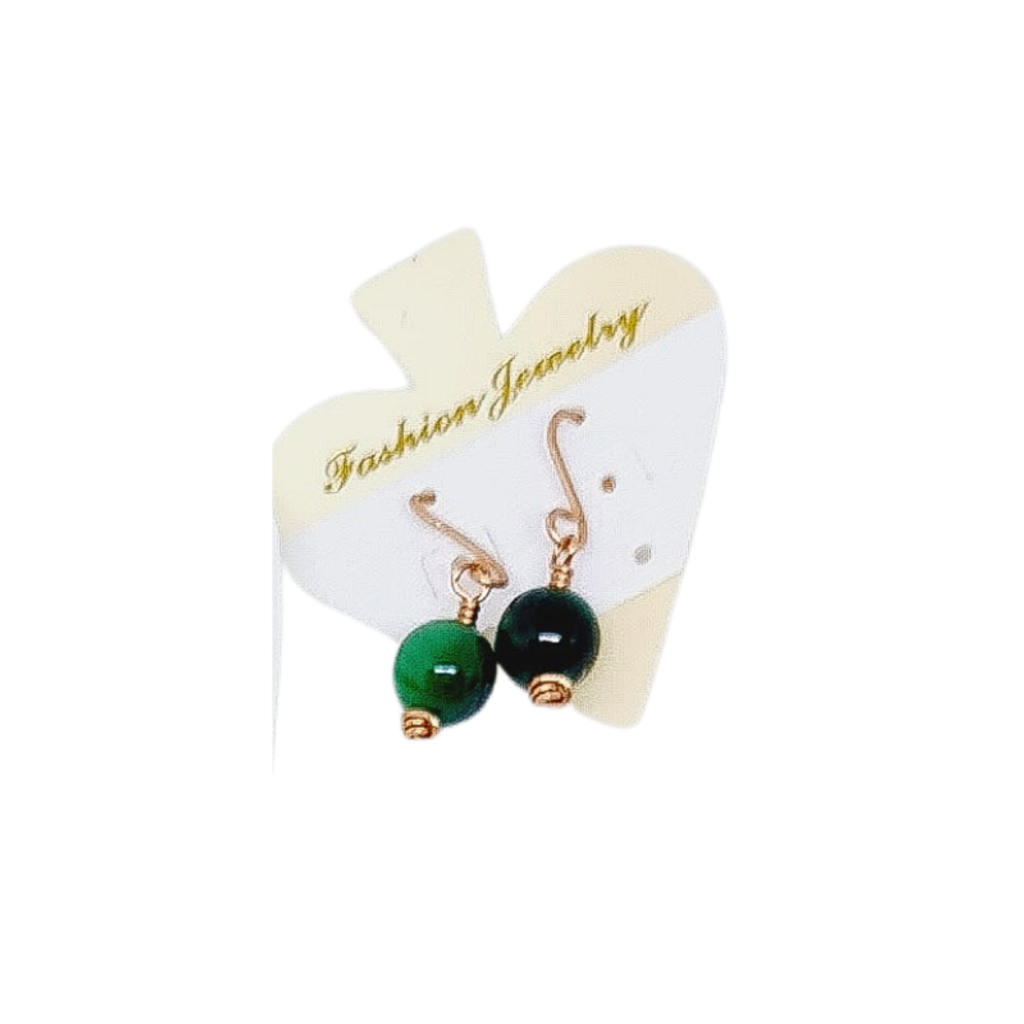 Green Tiger Eye Earrings